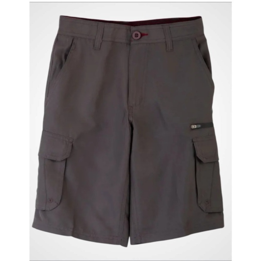 Burnside Men’s Gray Cargo Casual Shorts Durable Fabric Size 36